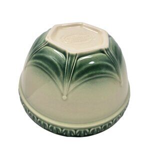 Longaberger Pottery Mixing Bowl American Craft Ivy Green Ivory 8" USA 30509